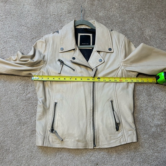 Mauritius Tan Leather Jacket with Gray Star Accents - Picture 11 of 12